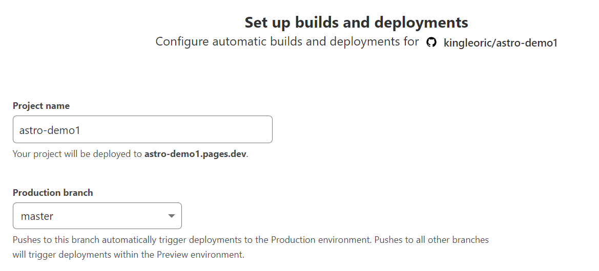 使用GitHub repository和Cloudflare Pages免费部署发布Astro项目